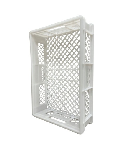 [70410634] WHITE PLASTIC TRAY 60X40 HT15CM ALL OPENWORK *SCDE*