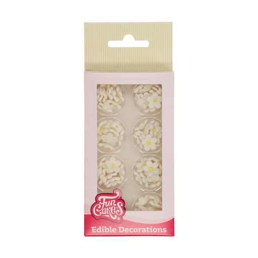 [08053768] FUNCAKES WITTE MINI SUIKERBLOEMEN Ø1,4CM 64STKS