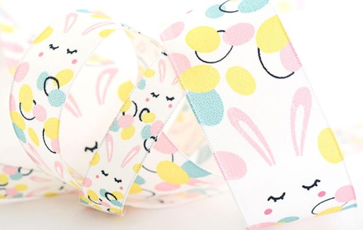[60700078] BRASS PRINTED RIBBON "RABBIT" 25MM X 20M