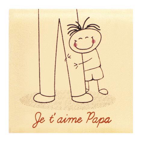 [08057180] 061358 PCB CARRÉS CB JE T AIME PAPA 2 DESIGNS 3,5CM 240PCES ***S/CD***