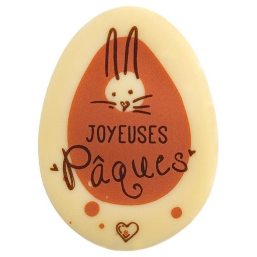 [08056860] 060900 PCB OEUFS CB LAPIN JE SUIS 2 DESIGNS 6,6X4,9 CM 80PCES ***S/CD***