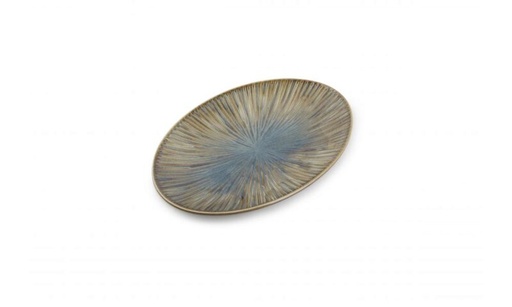 [60251100] F2D FOREST HALO BLEU/VERT  ASSIETTE OVALE 25.5X17CM - 605075