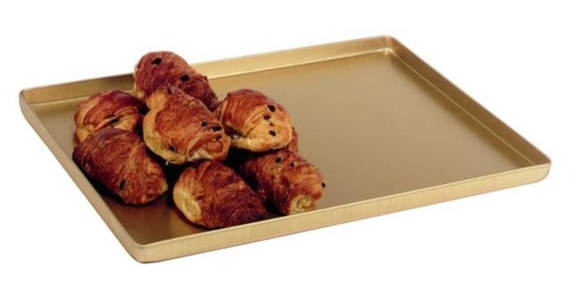 [53304018] PLATEAU ALU MAT OR 60X40XH1CM BORD PLISSE 90°