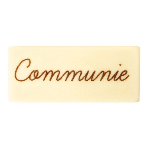[08053956] 2012818 COMMUNITY PLATE 80X35MM WHITE CHOCOLATE 36PCS ***ON ORDER***