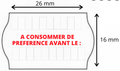 [60180068] BLITZ ETIKET 26X16MM R "TEN MINSTE HOUDBAAR TOT EINDE" DOOS MET 36 ROLLEN VAN 1000 ETIKETTEN