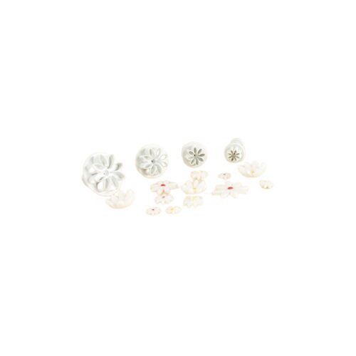 [50803025] ASSORTED FLOWERS PUSHER COOKIE CUTTERS SET OF 4 PCS