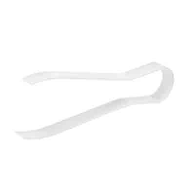 [50106011] 25CM WHITE PLASTIC CAKE TONGS
