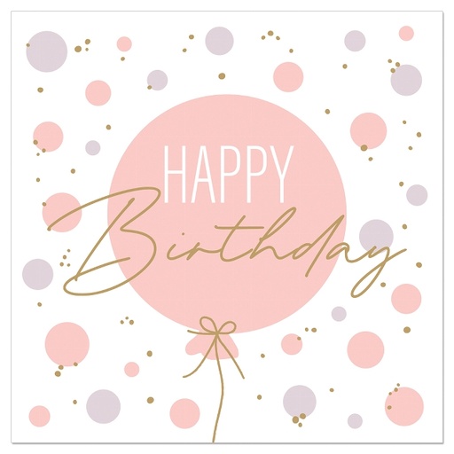[60700814] ARTEBENE SERVIETTE 33X33CM BALLON NUDE HAPPY BIRTHDAY 20PCS