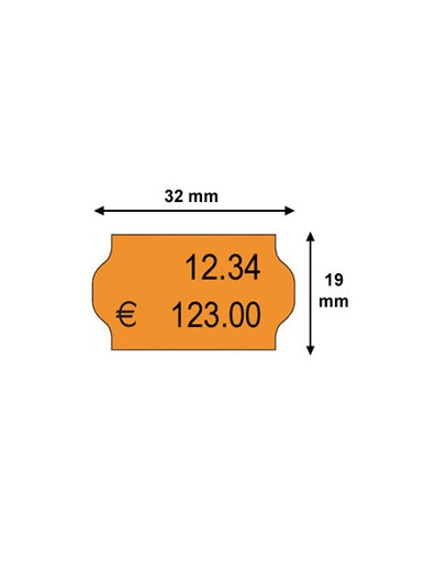 [60180067]  BLITZ FLUORESCEREND ORANJE ETIKET 32X19MM VOOR BLITZ L17 DOOS VAN 30 ROLLEN VAN 1000 ETIKETTEN
