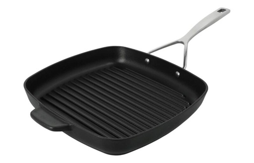 [60252205] DEMEYERE SPECIALITES 5 GIETIJZEREN GRILL 28X28CM MET ROESTVRIJSTALEN HANDGREEP
