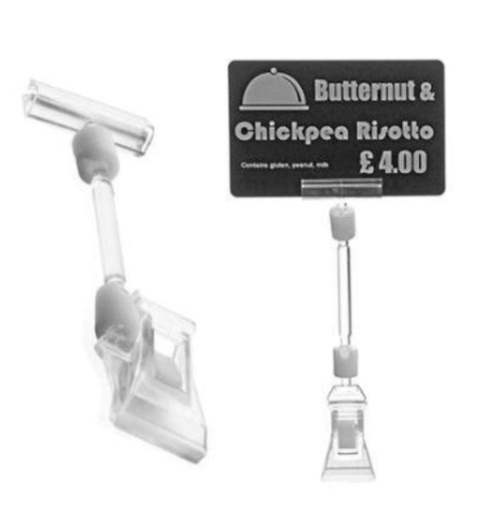 [57668032] EDIKIO SWIVEL HEAD ROD CLIPS 8CM HT FOR PRICE LABELS - PACK OF 25 PCES