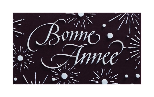 [08058045] 088025 PCB RECTANGLES CN AVEC RELIEF BONNE ANNÉE 5X2,8CM 72PCS ***S/CDE***