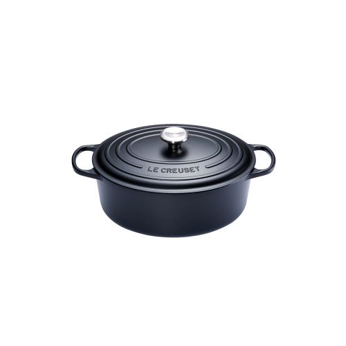 [54910415] LE CREUSET OVAL COCOTTE 31CM BLACK 6.3L 6PSIGNATURE