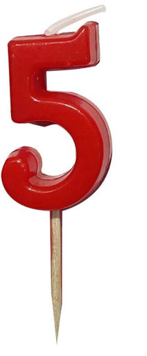 [53503315] BOUGIE CHIFFRE PM PIC ROUGE N°5 12PCES
