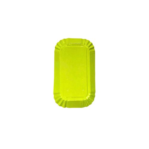 [25100063] ASSIETTE CARTON RECTANGULAIRE VERTE 4X8CM  100 PCES FOST+ INCLUS