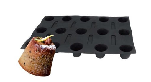 [70408363] *FF* FP-01098 FLEXIPAN® ORIGINE DARIOLES 60X40CM 15EMP Ø6,5/4,2CM H5,5CM VOL 128ML