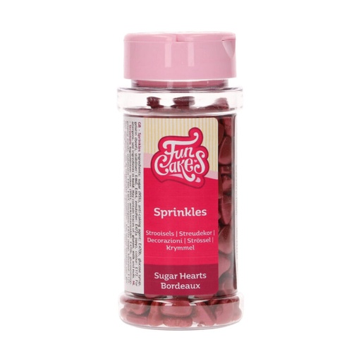 [70407272] FunCakes Suikerhartjes BORDEAUX 80g =POT