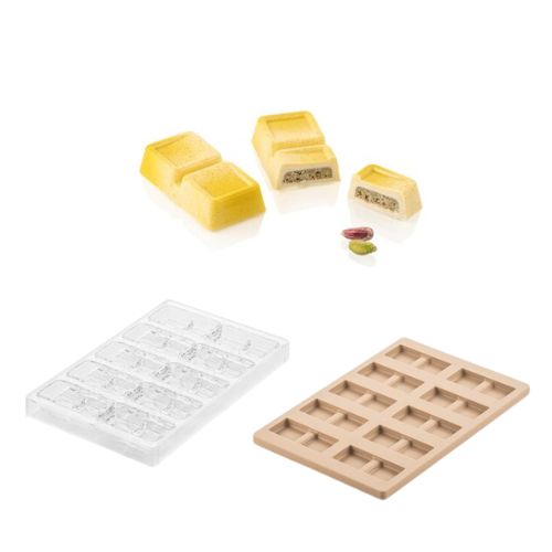 [51661552] SILIKOMART PRALINE MOLD TRITAN CH022 KIT BLOCCO B 7.5X3.8XH1.6CM + ICH022 SILICONE MOLD