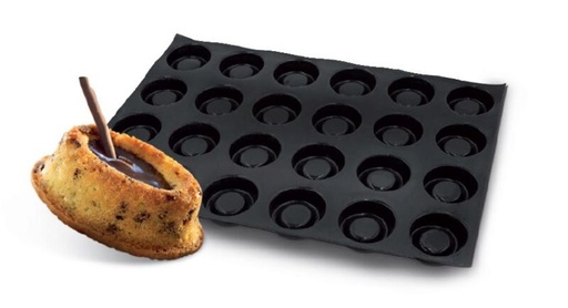 [70408447] FP-01057 FLEXIPAN® ORIGINELE SAVARIN ROND 60X40CM 24EMP Ø8CM H2CM VOL 70ML