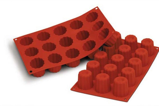 [70408220] SILIKOMART SF059 MOLD 15 MEDIUM CANNELES Ø45 HT 45MM 60ML NON-STICK GN1/3 -50° TO 250°