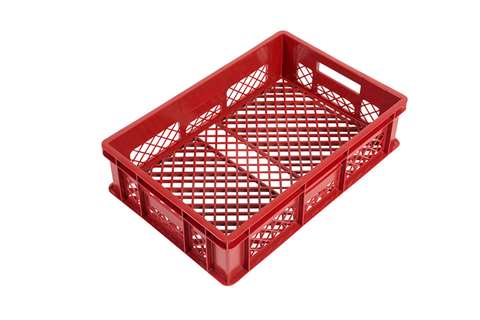 [70407985] RODE PLASTIC SCHAAL 60X40 H15 VOLLEDIG OPENGEWERKT