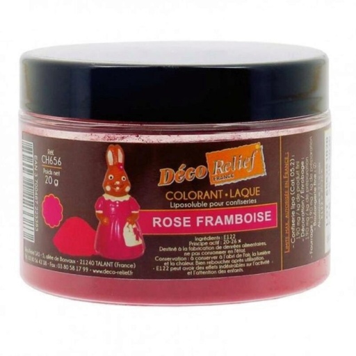[70406960] COLORANT LAQUE EN POUDRE POUR CHOCOLAT ROSE FRAMBOISE 20GR
