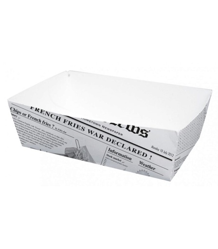 [25101015] BARQUETTE CARTON IMPRESSION JOURNAL 150X90X50MM  COLIS 100PCES