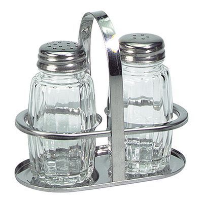 [57660473] MENAGERE BASIC INOX/VERRE  SEL+POIVRE