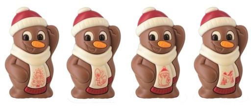 [15030713] CHOCOLADE ADAM'S SNEEUWPOP GEKLEURDE MELK 12CM 8X75GR