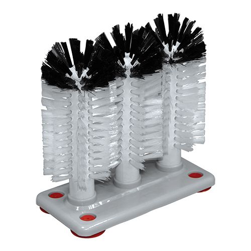 [73431879] GLASS WASHING BRUSH 3 BRUSHES NYLON BASE H18CM