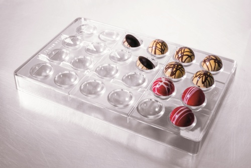 [54402126] POLYCARB HALF SPHERE PRALINE MOLD DIAM 3CM
