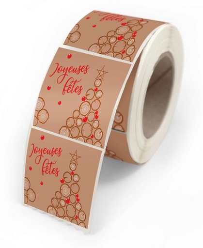 [41603126] FIJNE FEESTDAGEN "FEEST" ZELFKLEVENDE ETIKETTEN 4X3,5CM 500 STUKS
