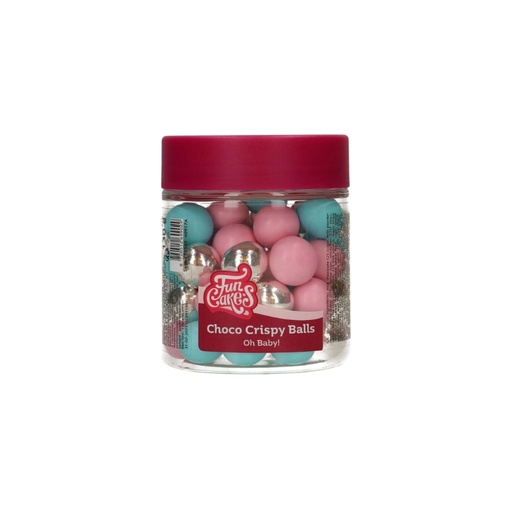 [08052524] FUNCAKES KROKANDE CHOCOLADEBOLLETJES ASSORTI ROZE BLAUW ZILVER 130GR