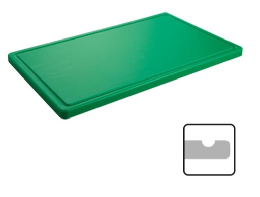 [50706122] CATERCHEF PLANCHE POLY VERT 40X25X2CM A/RIGOLE