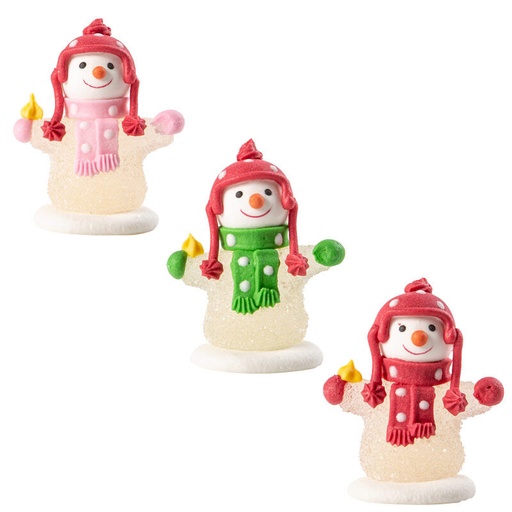 [08082137] 1015324 ASSORTIMENT BONHOMME DE NEIGE EN SUCRE 3D 55MM 40 PCES ***S/CDE***