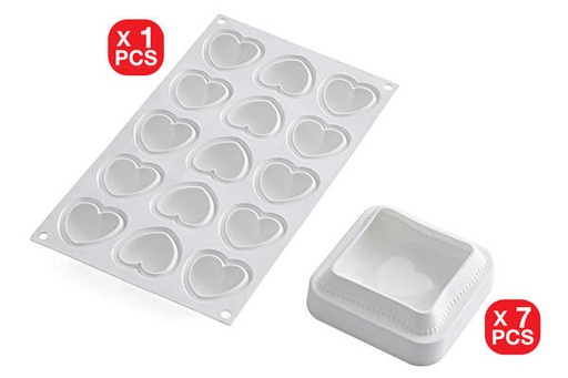 [51657186] SILIKOMART MOLD HEART CUSHION KIT TI VOGLIO BENE 100 X 100 H 30 MM VOL 270ML