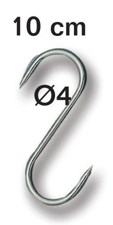 [50403226] FISCHER STAINLESS STEEL HOOK 10CM ⌀ 4 MAX WEIGHT 45KG
