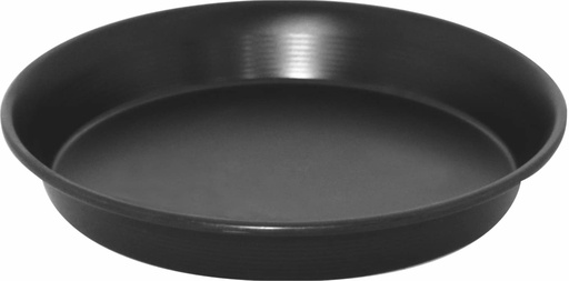 [51430024] ROND BORD 24CM ZWART PLAAT MET EEN EFFEN RAND 2,5CM