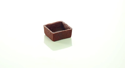 [04030060] PIDY TARTELETTE SABLEE CARRE 7X7 CM H1.8CM CHOCOLAT TRENDY SHELL 96 PCES