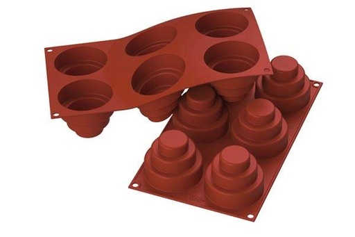[70408285] SILIKOMART SF148 MOULE 6 WONDER CAKES Ø75 HT 60MM 177ML ANTI-ADHESIF GN1/3 -50° À 250°