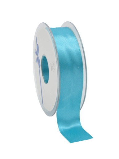 [70410066] RUBAN DOUBLE FACE SATIN TURQUOISE 25MM X 25M