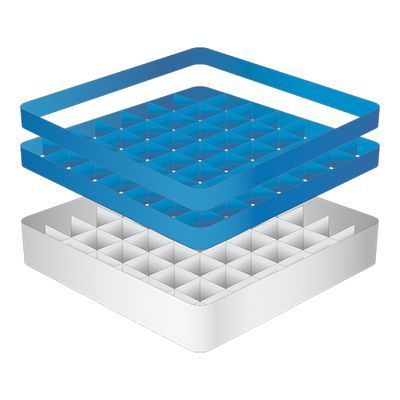 [57660375] CATERRACKS CASIER CR4912 49 COMP+2 REHAUSSES 50X50XH18CM *VERRES SANS PIED*