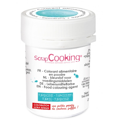 [08055642] SCRAPCOOKING COLORANT ALIMENTAIRE HYDRO TURQUOISE 5GR