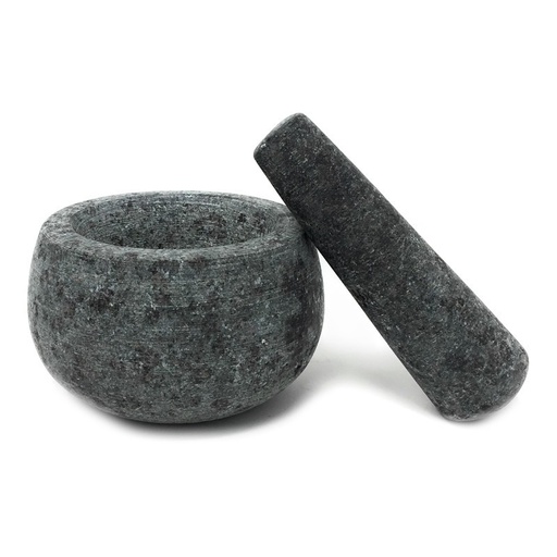 [57663349] LACOR BALL MORTAR + PESTLE BLACK GRANITE 12X8CM