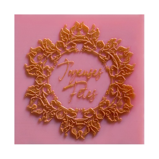 [08058047] 088200 PCB COLORED SQUARES ROSE RELIEF VERSAILLES 4.5CM 70PCS ***S/CDE***