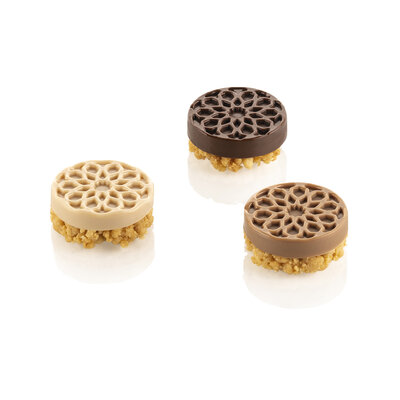 [51661500] SILIKOMART SF378 MOLD 15 ROUND MOORISH Ø4 HT 1.6CM 19ML NON-STICK GN1/3 -50° TO 250°