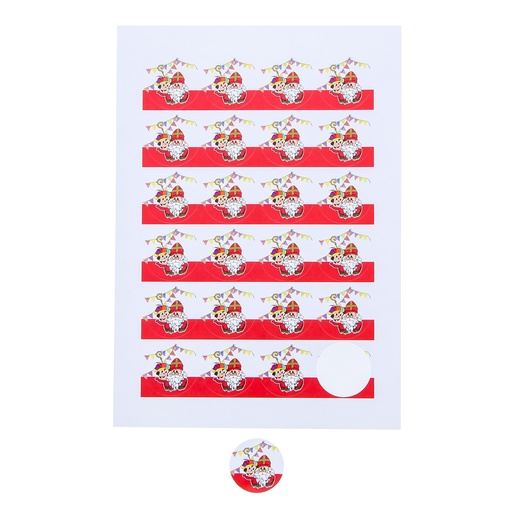 [62250639] 4CM SINT-NIKLAAS EN VADER ZWEEPSTICKERS 24 STUKS