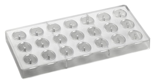 [70409601] OVALE POLYCARBONAAT PRALINEVORM 275X135MM 21 PRALINES VAN 10GR** 28,5MM X16HTMM