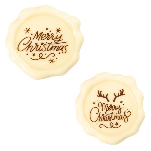 [08082141] 2015340 TAMPON MERRY CHRISTMAS CHOCOLAT BLANC 120pces ***S/CD***