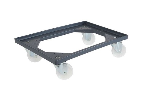 [50611305] GRIJZE DOLLY WAGEN 60X40 POLYAMIDE WIELEN + GALVA WIELEN